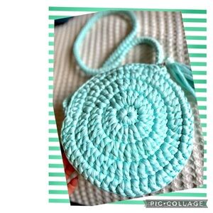 CROCHET ROUND TASSEL SHOULDER BAG VACATION MEXICO HAWAII BEACH CRUISE